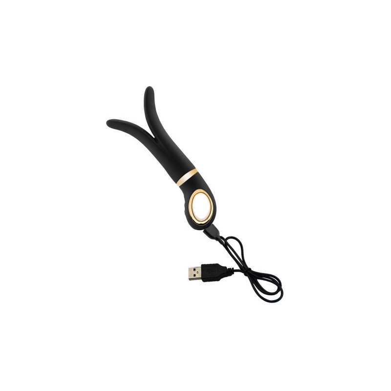 Διακριτικός δονητής Ζευς πολυ-εργαλείο για Ζευγάρια Μαύρο