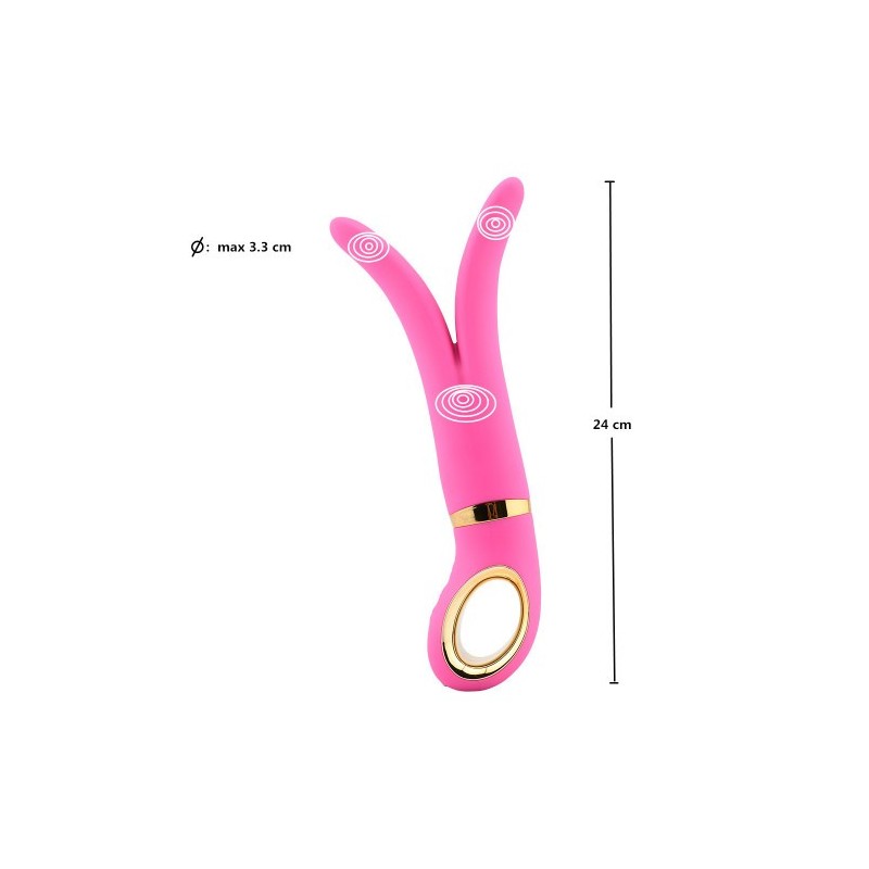 Διακριτικός δονητής Ζευς πολυ-εργαλείο για Ζευγάρια Ροζ