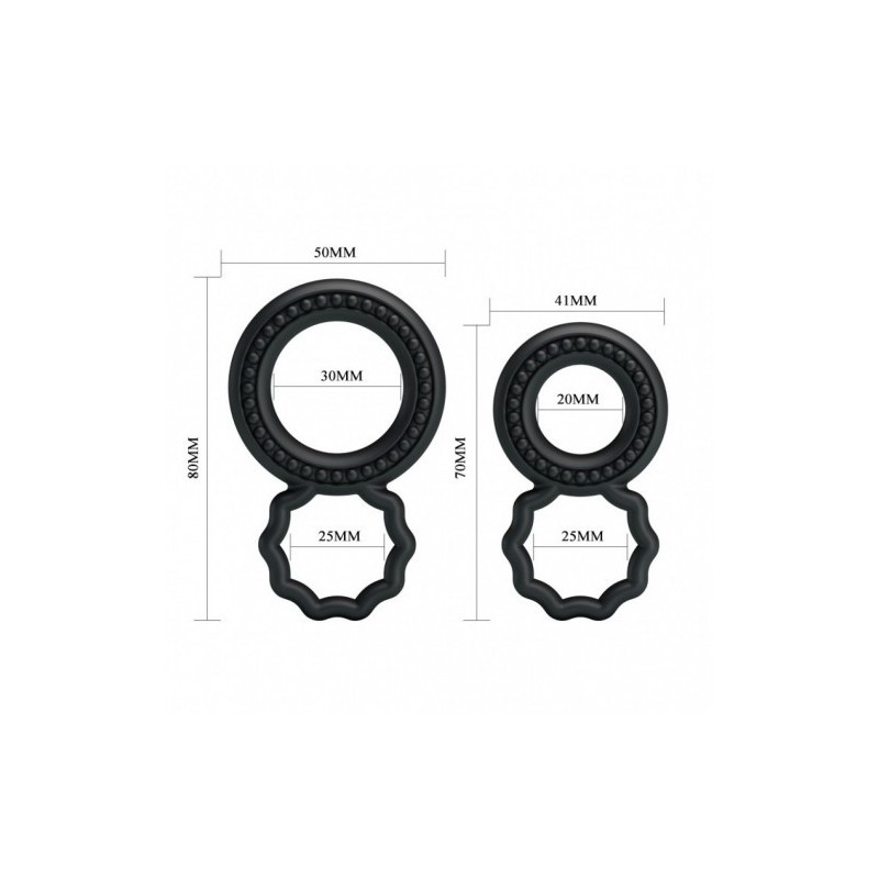 Σετ δύο διπλά δαχτυλίδια πέους απο σιλικόνη