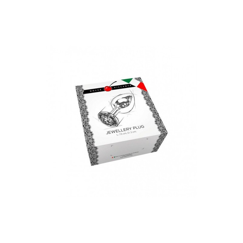 Μικρή Ελικοειδές ατσάλινη πρωκτική σφήνα Dolce Piccante με διαφανές κρυστάλλινο κόσμημα