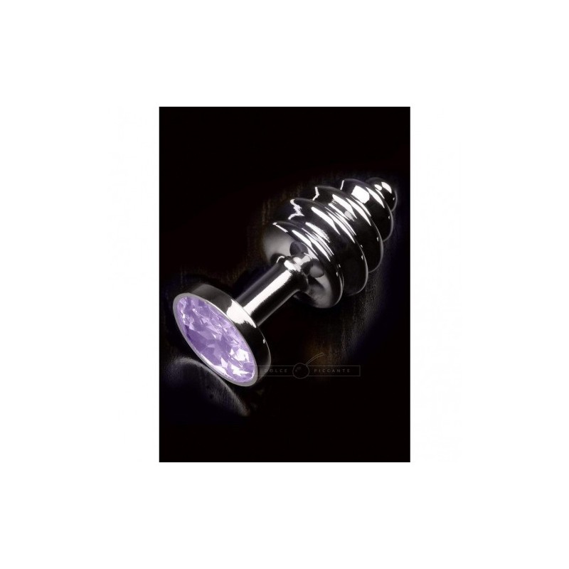 Μικρή σπιράλ ατσάλινη Dolce Piccante σφήνα με μώβ κόσμημα