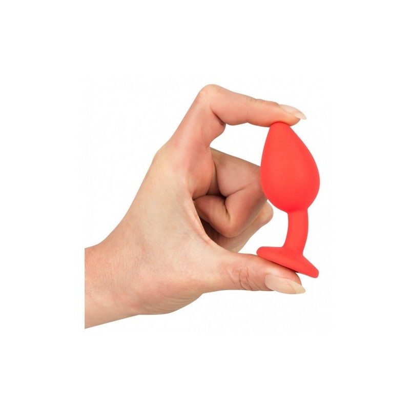 Μικρή κόκκινη πρωκτική σφήνα σιλικόνης με πετράδι