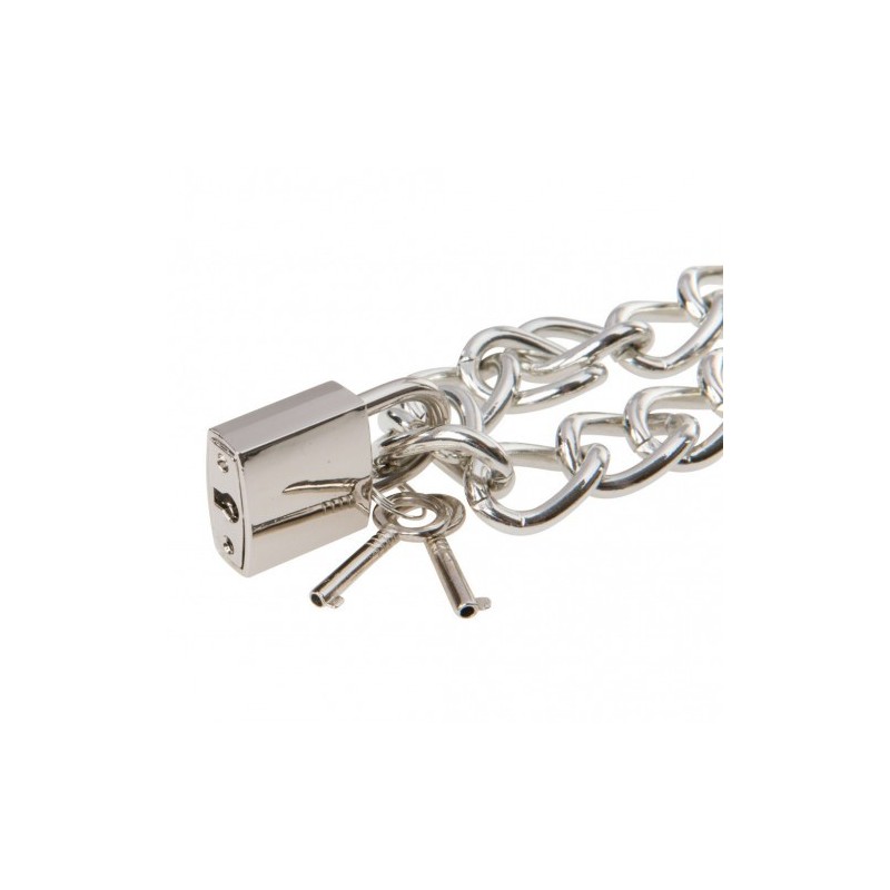 Μεταλλική αλυσίδα κολάρο λουρί και χειροπέδες Bad Kitty