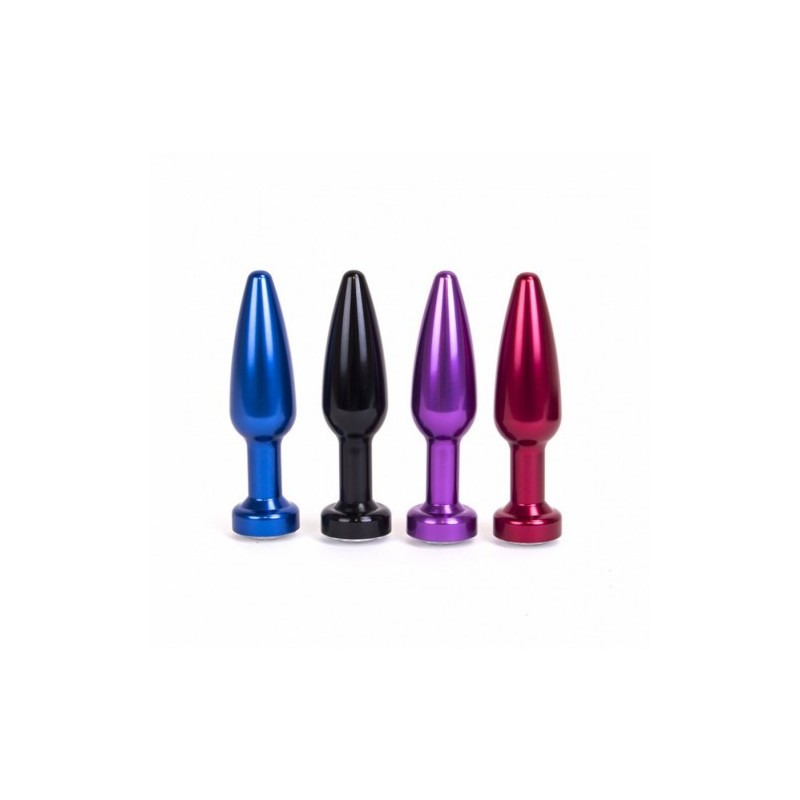 Μέτρια Αλουμινένια Μπλέ πρωκτική σφήνα 11 εκ με λευκό κρυστάλλινο κόσμημα