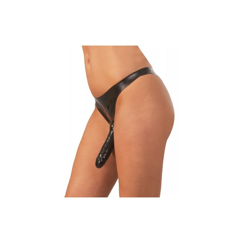 Λατεξ Κυλοτάκι στραπόν με 3 ομοιώματα ντίλντο