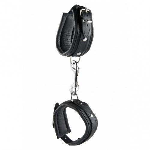 Black Leather Ankle Cuffs 5 cm