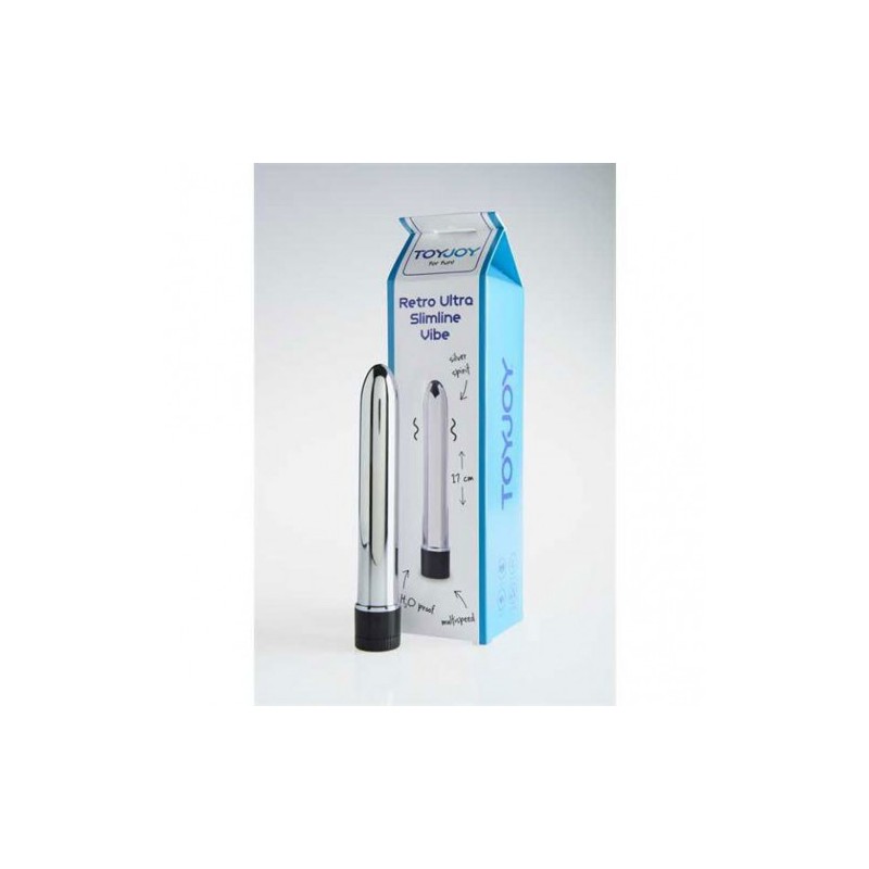 Ασημί λεπτή βολίδα κλασικός δονητής 17 εκ