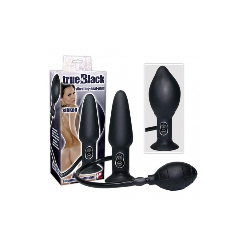Μαύρη Πρωκτική φουσκωτή σφήνα με Δόνηση