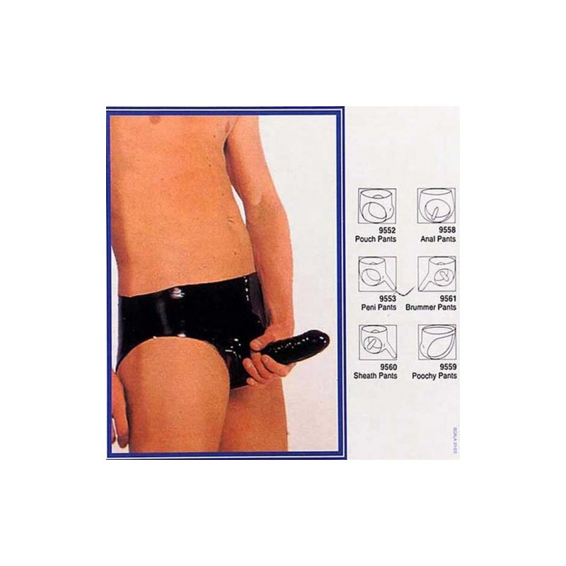 Λατέξ σλιπάκι με Πεος με ενσωματωμένη πρωκτική σφήνα