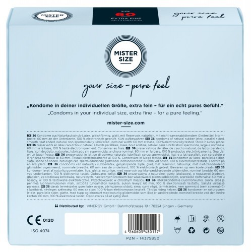 Προφυλακτικά Mister Size 60 mm 36 τεμάχια