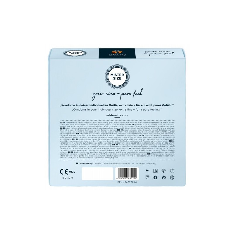 Προφυλακτικά Mister Size 57 mm 36 τεμάχια