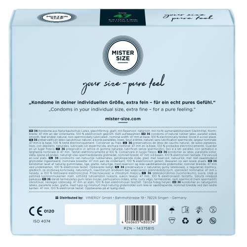 Προφυλακτικά Mister Size 47 mm 36 τεμάχια