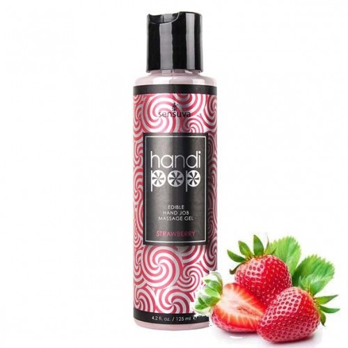 Τζελ μασάζ πέους με γέυση φράουλας Sensuva Handipop 125μλ