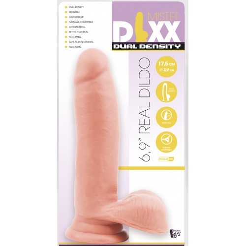 Ντίλντο με όρχεις και βεντούζα Mr. Dixx Dual Density 17,5 x Ø 3,9 cm