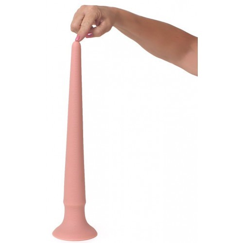 Μεγάλη Λεύκή κώνικη πρωκτική σφήνα ντιλντο Kiotos COX 40 εκ