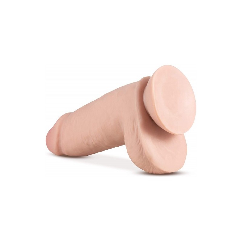 XXL xοντρό λευκό Ντίλντο με όρχεις και βεντούζα 25 Χ 7 εκ