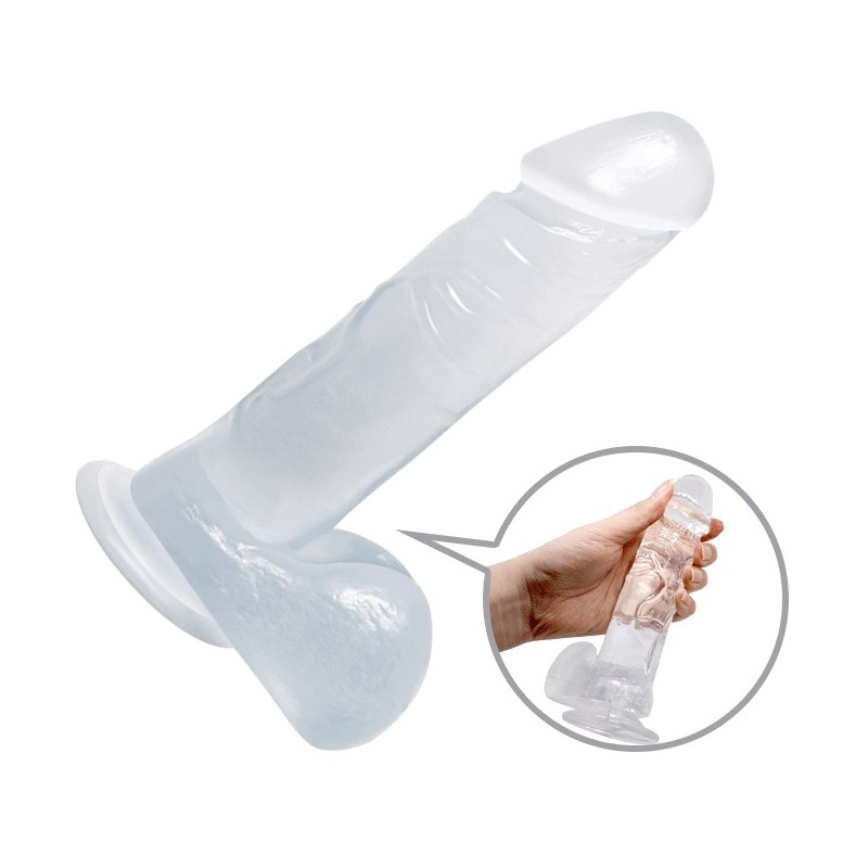 Διαφανές Ντίλντο Ομοίωμα Πέους με βεντούζα 19εκ