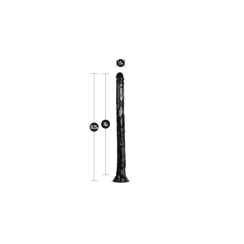 Jet Black Mamba Long Dildo 19 inch