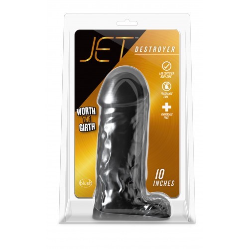 Γιγαντιαίο Μαύρο Ντίλντο Blush Jet Destroyer 20 cm