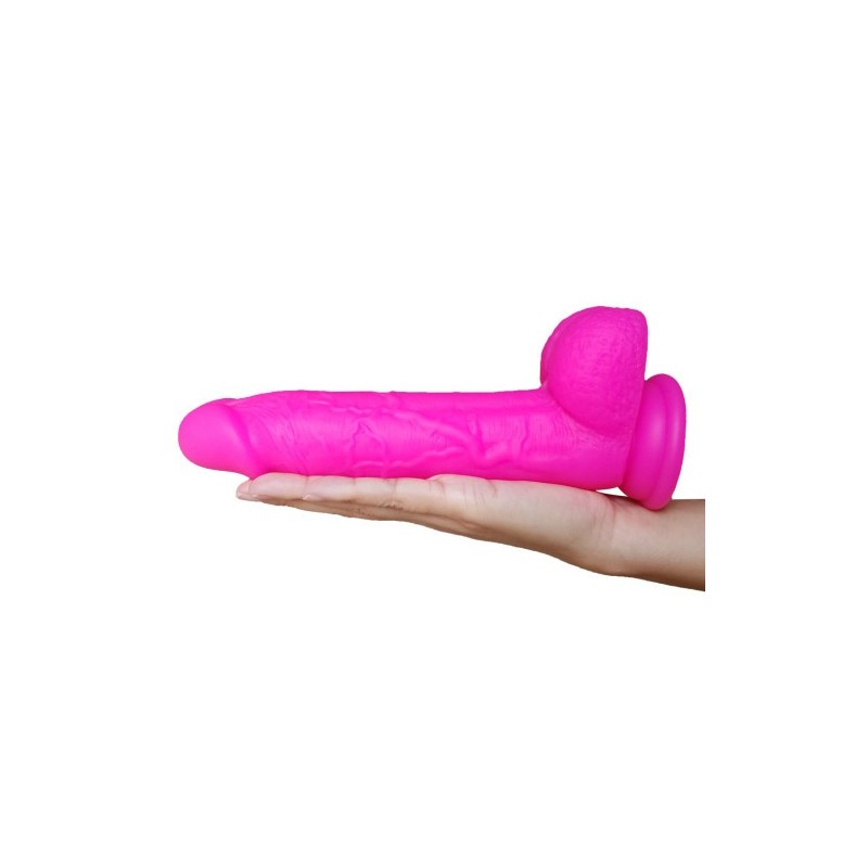 Ντίλντο ομοίωμα Πέους μέ όρχεις Πλάτινουμ Σιλικόνη Ροζ 20 εκ