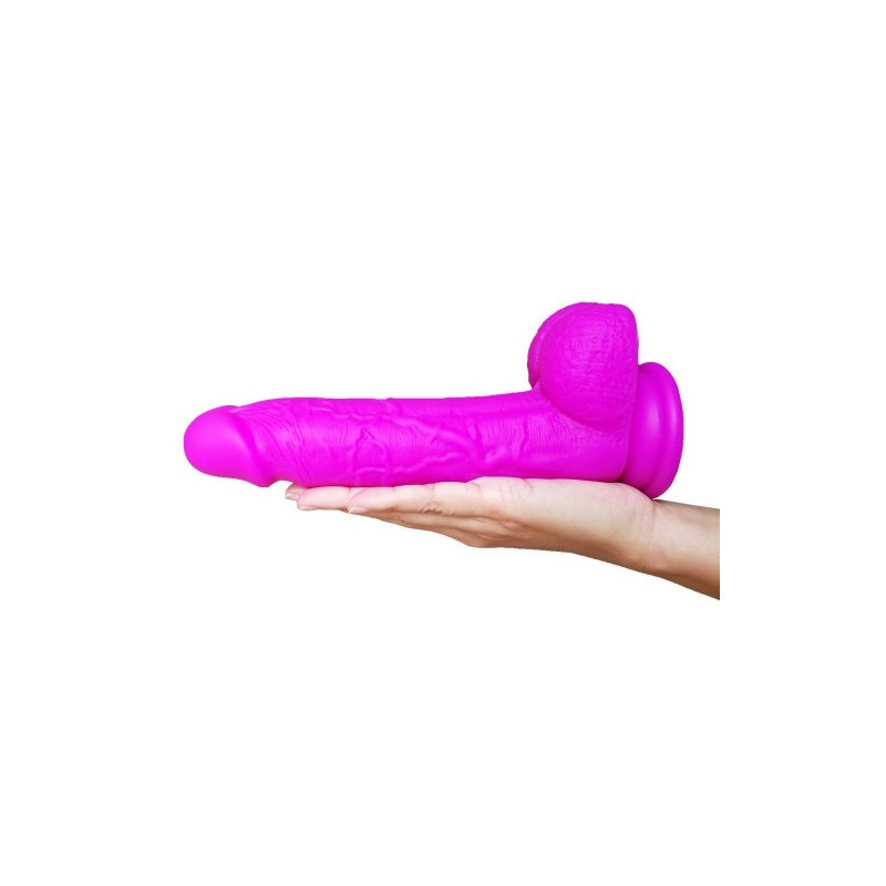 Ντιλντο ομοίωμα Πέους μέ όρχεις Πλάτινουμ Σιλικόνη Μωβ 20 εκ