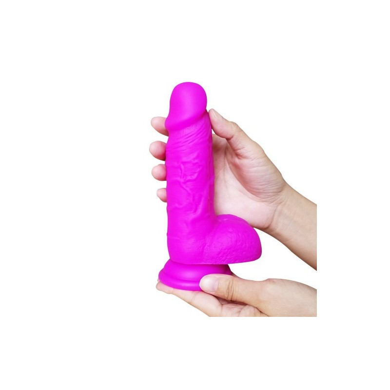 Μικρό Πέος μέ όρχεις Πλάτινουμ Σιλικόνη Μωβ 15εκ