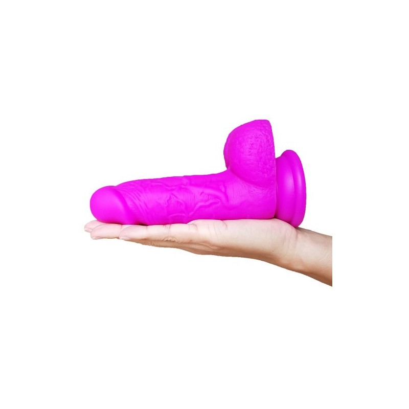 Μικρό Πέος μέ όρχεις Πλάτινουμ Σιλικόνη Μωβ 15εκ