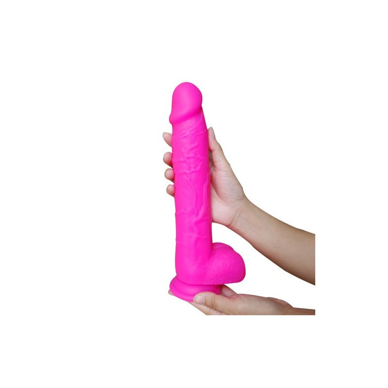 Πολύ Mεγάλο Ροζ Πέος μέ όρχεις Πλάτινουμ Σιλικόνη 25 εκ