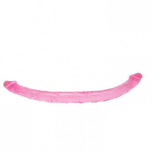 Διπλό εύκαμπτο ομοίωμα πέους για διπλές τρελίτσες 45 εκ Ροζ