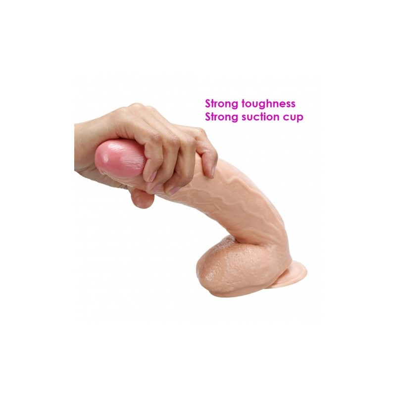 Μεγάλη λευκή Πούτσα μέ όρχεις και βεντούζα 30 εκ