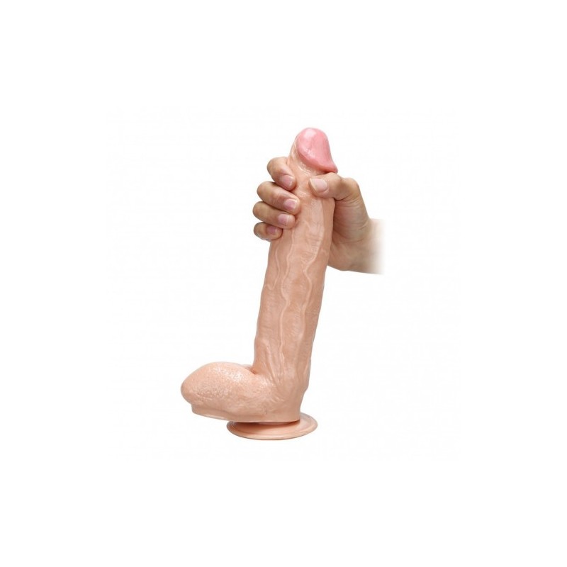 Μεγάλη λευκή Πούτσα μέ όρχεις και βεντούζα 30 εκ