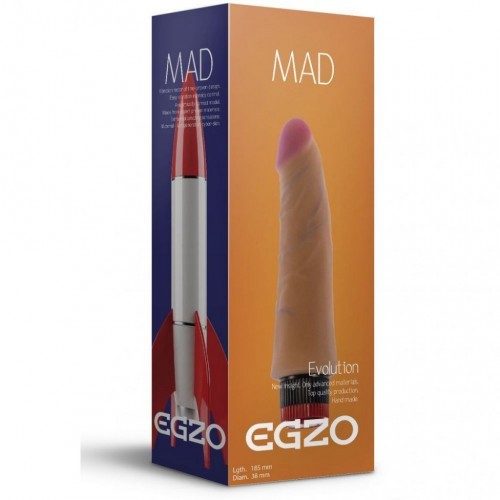 Ρεαλιστικό Ντίλντο Δονητής Egzo MAD Rocket 18 εκ