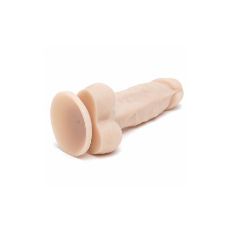 Λευκό Μικρό Πέος μέ όρχεις Πλάτινουμ Σιλικόνη 15εκ