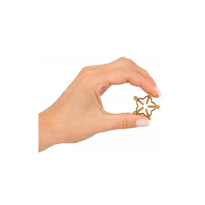 Ρυθμιζόμενης πίεσης χρυσά κλιπσάκια σφιγκτήρες θηλών Bad Kitty