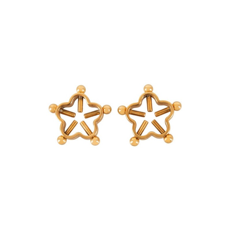 Ρυθμιζόμενης πίεσης χρυσά κλιπσάκια σφιγκτήρες θηλών Bad Kitty