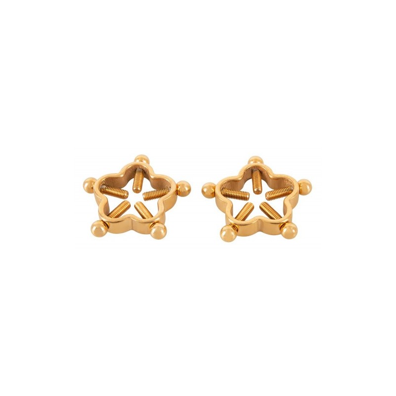 Ρυθμιζόμενης πίεσης χρυσά κλιπσάκια σφιγκτήρες θηλών Bad Kitty