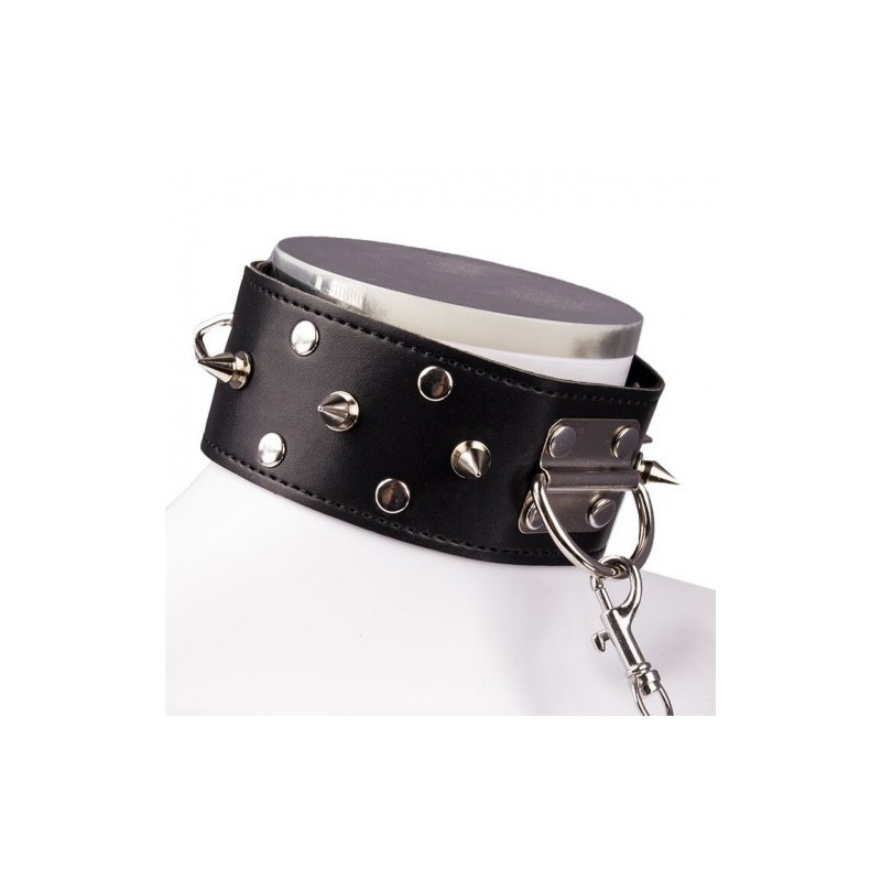 Μαύρο Φετιχιστικό Κολλάρο με Καρφάκια και Αλυσίδα Naughty Toys