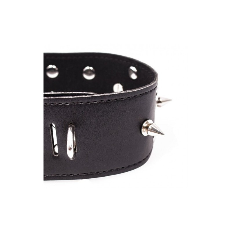 Μαύρο Φετιχιστικό Κολλάρο με Καρφάκια και Αλυσίδα Naughty Toys