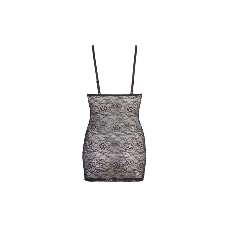 Ημιδιαφανές δαντελένιο μίνι φορεματάκι με φερμουάρ