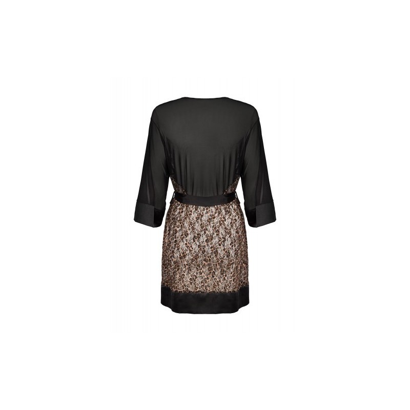 Μαύρο Λεοπαρδαλέ Κιμονό Obsessive Allunes