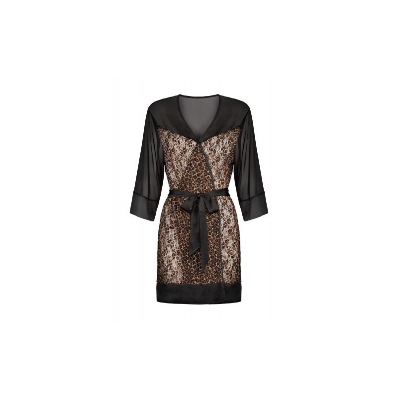 Μαύρο Λεοπαρδαλέ Κιμονό 2XL Obsessive Allunes