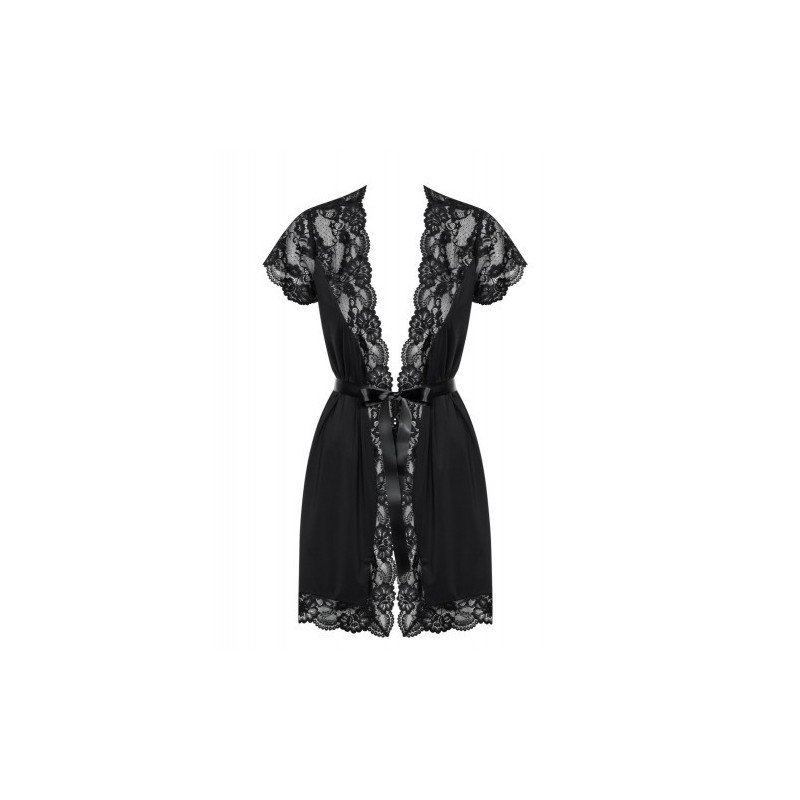 Μαύρο Δαντελωτό Κιμονό Obsessive XXL