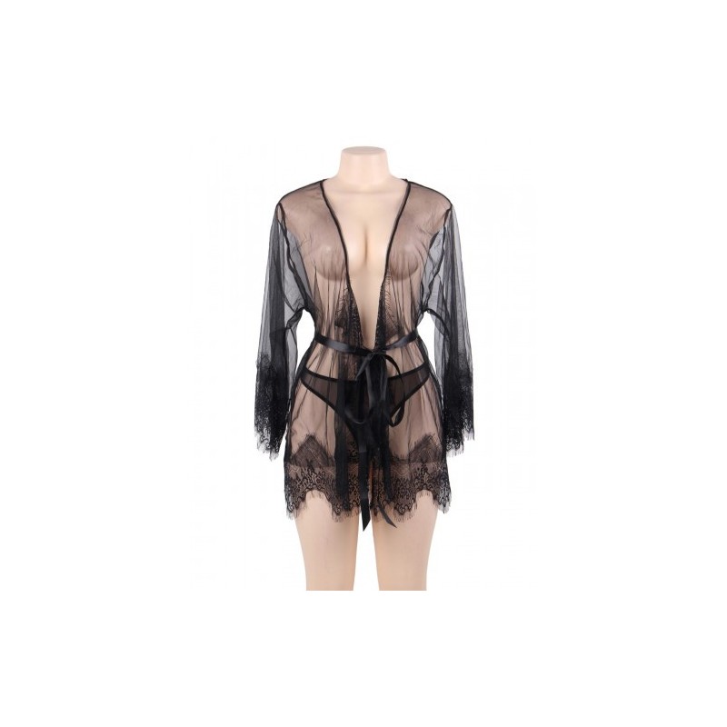 Unwrap Me Mesh Kimono with String