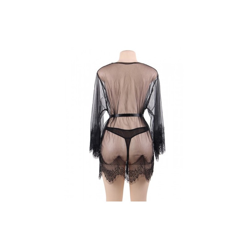 Unwrap Me Mesh Kimono with String