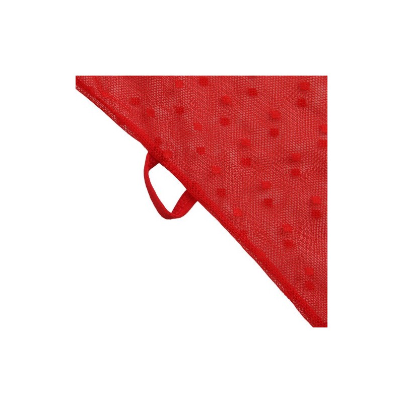 Light Red Mesh Kimono with String