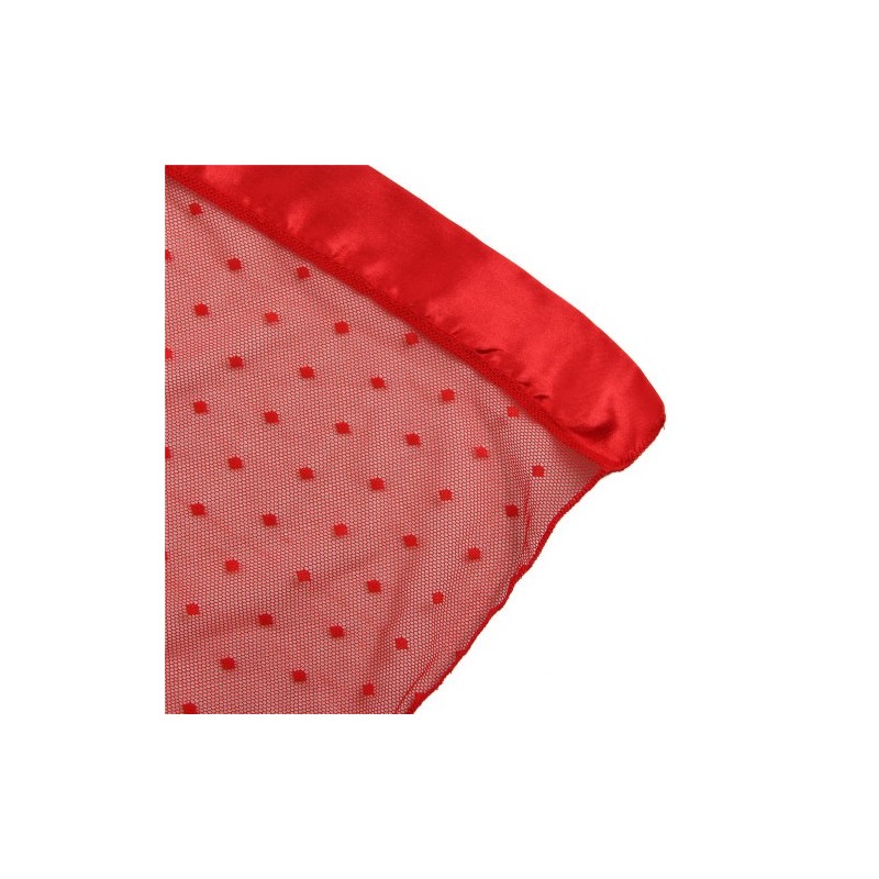 Light Red Mesh Kimono with String