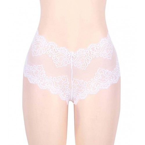 Delicate High Waist Retro Knickers White