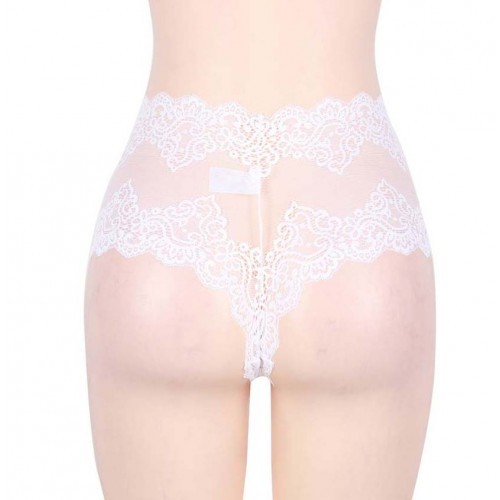 Plus Size High Waist Retro Knickers White