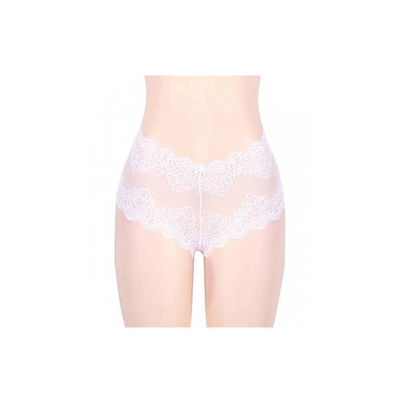 Plus Size High Waist Retro Knickers White