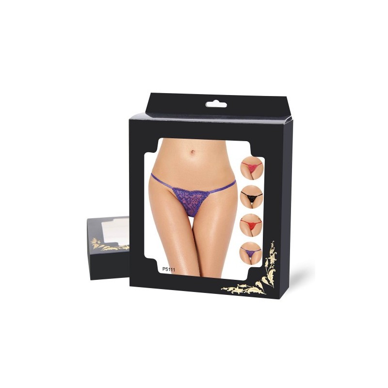 Plus Size Tiny Lace String Purple